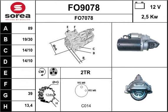 SNRA FO9078 - Motorino d'avviamento autozon.pro