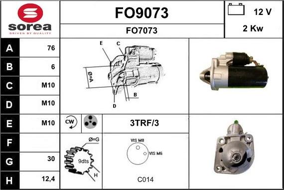 SNRA FO9073 - Motorino d'avviamento autozon.pro