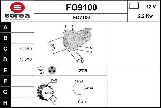 SNRA FO9100 - Motorino d'avviamento autozon.pro