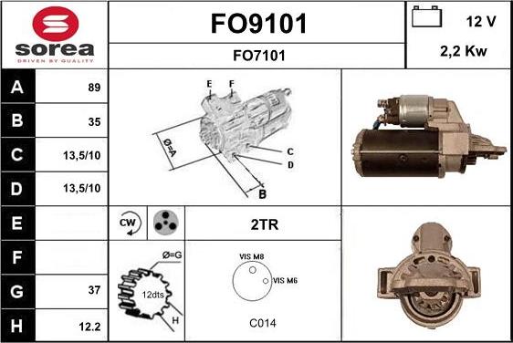 SNRA FO9101 - Motorino d'avviamento autozon.pro