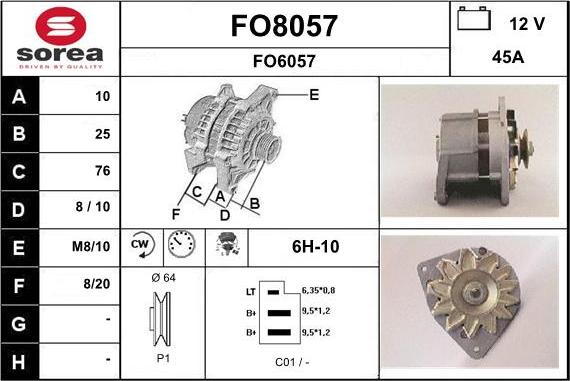 SNRA FO8057 - Alternatore autozon.pro