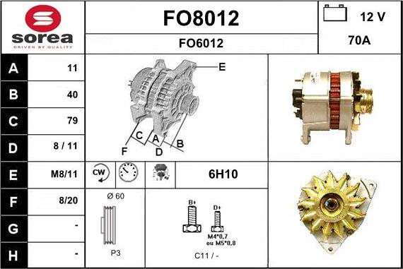 SNRA FO8012 - Alternatore autozon.pro