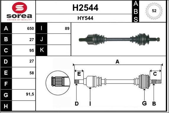 SNRA H2544 - Albero motore / Semiasse autozon.pro