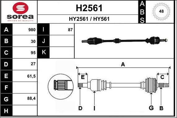 SNRA H2561 - Albero motore / Semiasse autozon.pro