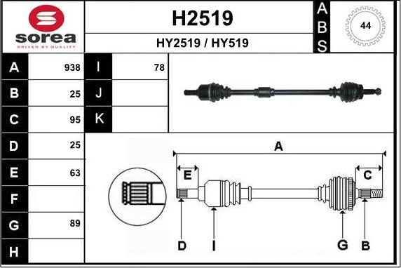 SNRA H2519 - Albero motore / Semiasse autozon.pro