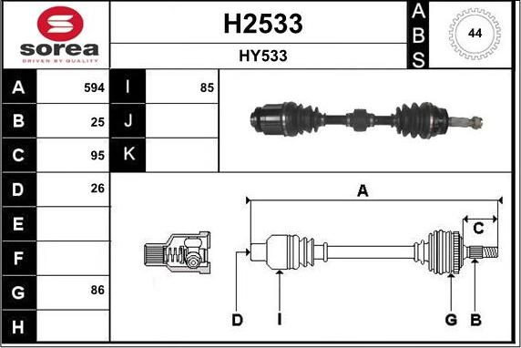 SNRA H2533 - Albero motore / Semiasse autozon.pro