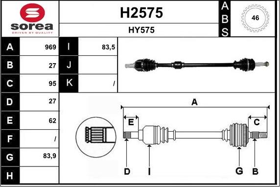 SNRA H2575 - Albero motore / Semiasse autozon.pro