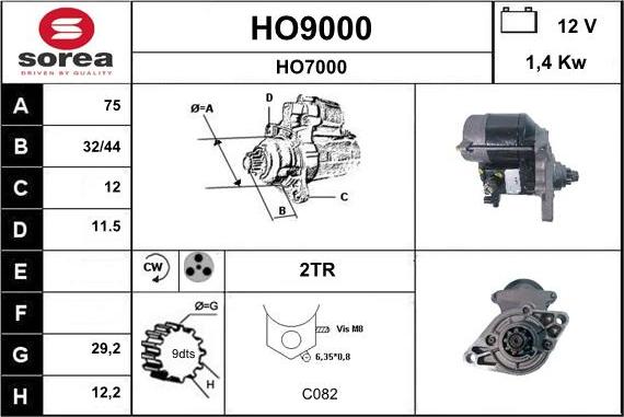 SNRA HO9000 - Motorino d'avviamento autozon.pro