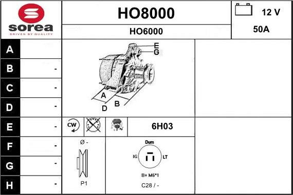 SNRA HO8000 - Alternatore autozon.pro