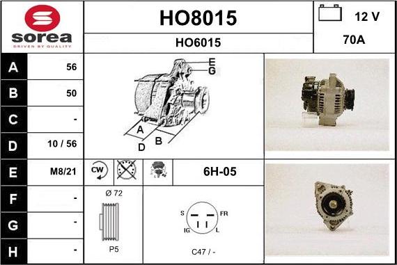 SNRA HO8015 - Alternatore autozon.pro