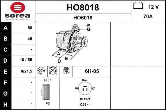 SNRA HO8018 - Alternatore autozon.pro