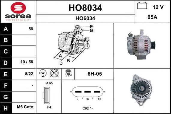 SNRA HO8034 - Alternatore autozon.pro