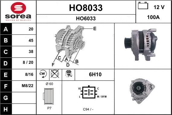 SNRA HO8033 - Alternatore autozon.pro