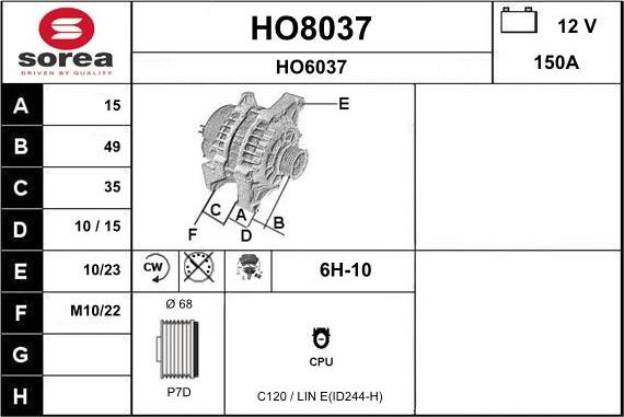 SNRA HO8037 - Alternatore autozon.pro