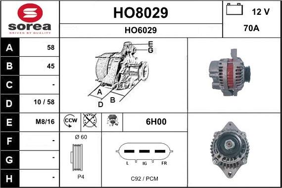 SNRA HO8029 - Alternatore autozon.pro