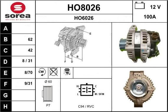 SNRA HO8026 - Alternatore autozon.pro