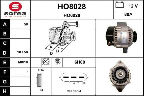 SNRA HO8028 - Alternatore autozon.pro