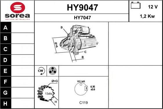 SNRA HY9047 - Motorino d'avviamento autozon.pro