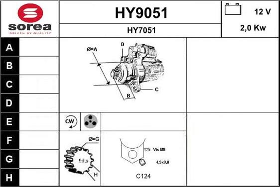 SNRA HY9051 - Motorino d'avviamento autozon.pro