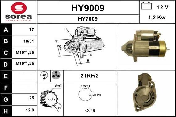 SNRA HY9009 - Motorino d'avviamento autozon.pro