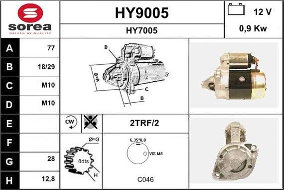 SNRA HY9005 - Motorino d'avviamento autozon.pro