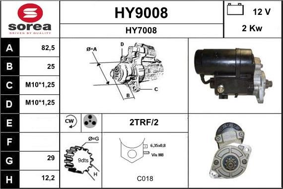 SNRA HY9008 - Motorino d'avviamento autozon.pro