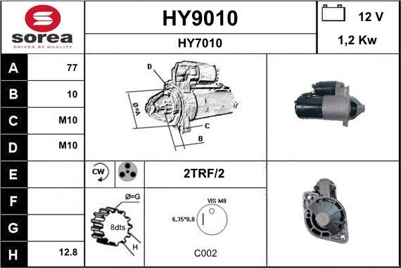 SNRA HY9010 - Motorino d'avviamento autozon.pro