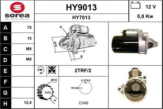 SNRA HY9013 - Motorino d'avviamento autozon.pro