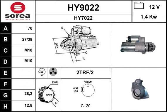 SNRA HY9022 - Motorino d'avviamento autozon.pro