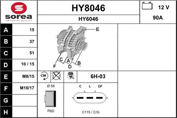 SNRA HY8046 - Alternatore autozon.pro