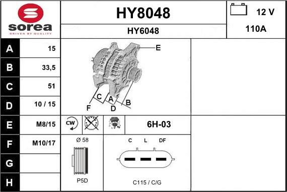 SNRA HY8048 - Alternatore autozon.pro