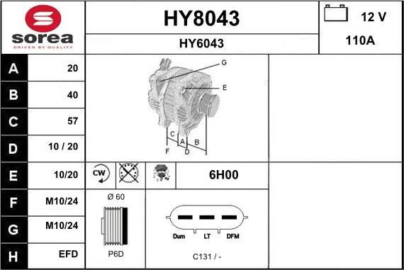 SNRA HY8043 - Alternatore autozon.pro