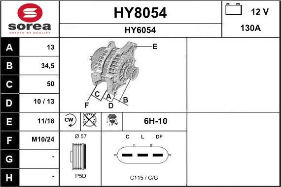 SNRA HY8054 - Alternatore autozon.pro