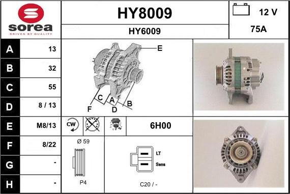 SNRA HY8009 - Alternatore autozon.pro