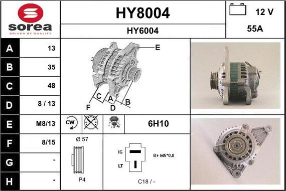 SNRA HY8004 - Alternatore autozon.pro