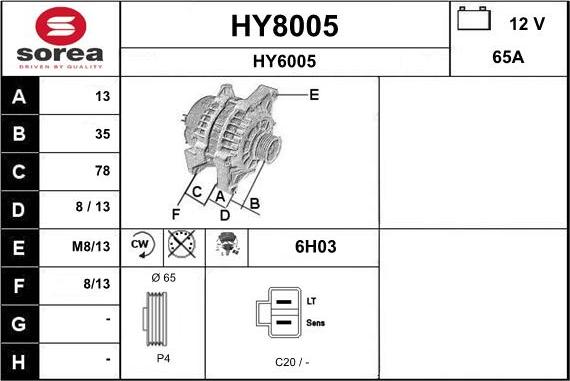 SNRA HY8005 - Alternatore autozon.pro