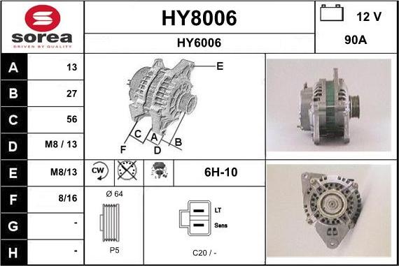 SNRA HY8006 - Alternatore autozon.pro