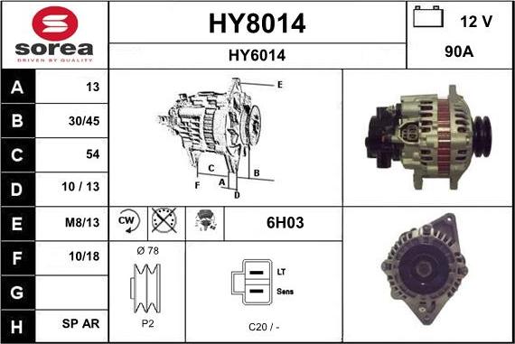 SNRA HY8014 - Alternatore autozon.pro