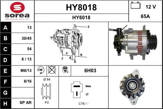 SNRA HY8018 - Alternatore autozon.pro