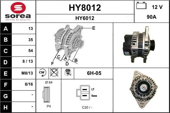 SNRA HY8012 - Alternatore autozon.pro