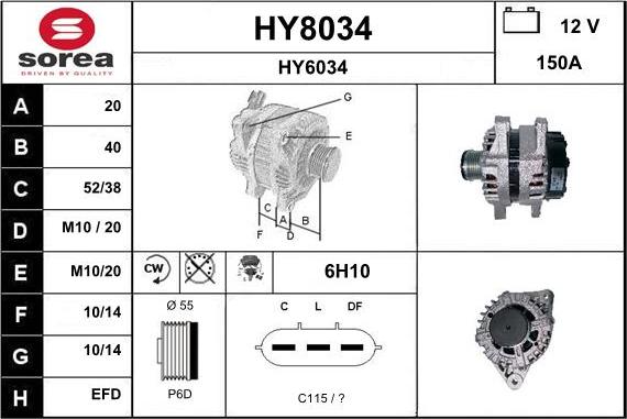 SNRA HY8034 - Alternatore autozon.pro