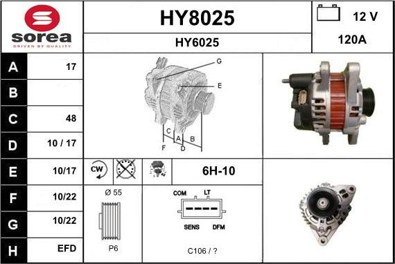 SNRA HY8025 - Alternatore autozon.pro