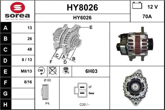 SNRA HY8026 - Alternatore autozon.pro