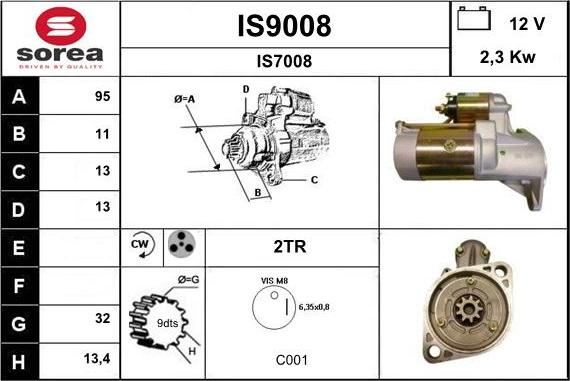 SNRA IS9008 - Motorino d'avviamento autozon.pro