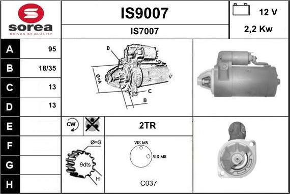 SNRA IS9007 - Motorino d'avviamento autozon.pro