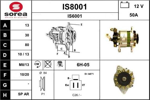 SNRA IS8001 - Alternatore autozon.pro