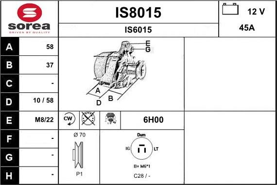 SNRA IS8015 - Alternatore autozon.pro