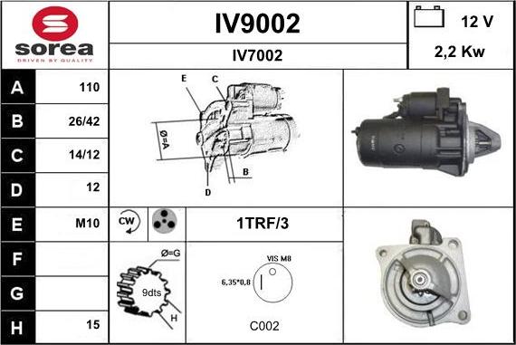 SNRA IV9002 - Motorino d'avviamento autozon.pro