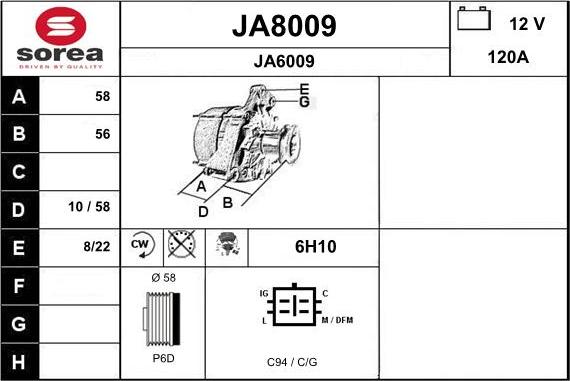 SNRA JA8009 - Alternatore autozon.pro