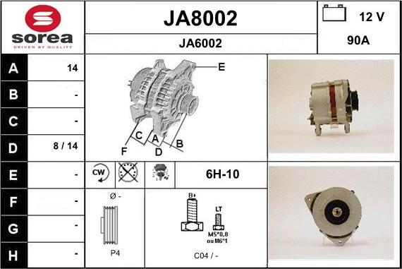 SNRA JA8002 - Alternatore autozon.pro